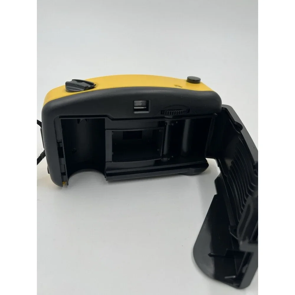 Vintage Lifelong Point And Shoot 35mm Camera With Carting Cord Yellow